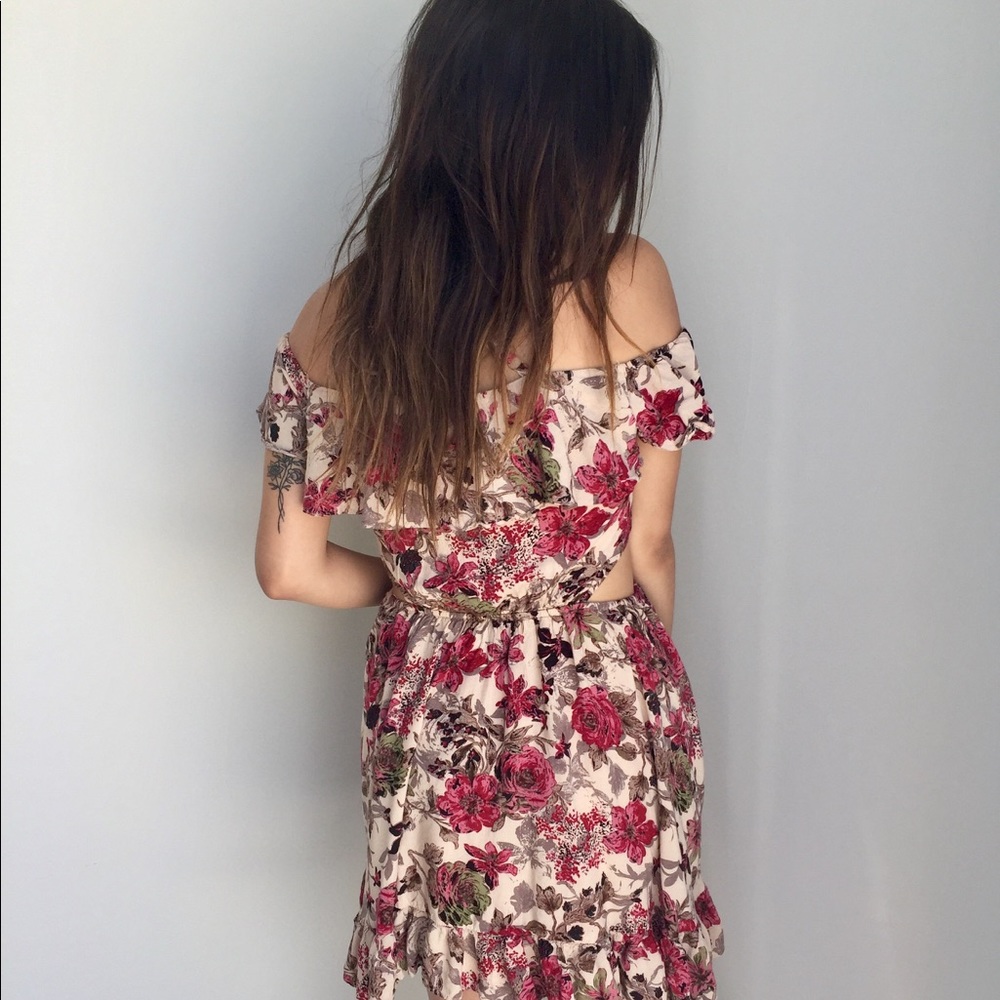 Floral Open Cutout Dress